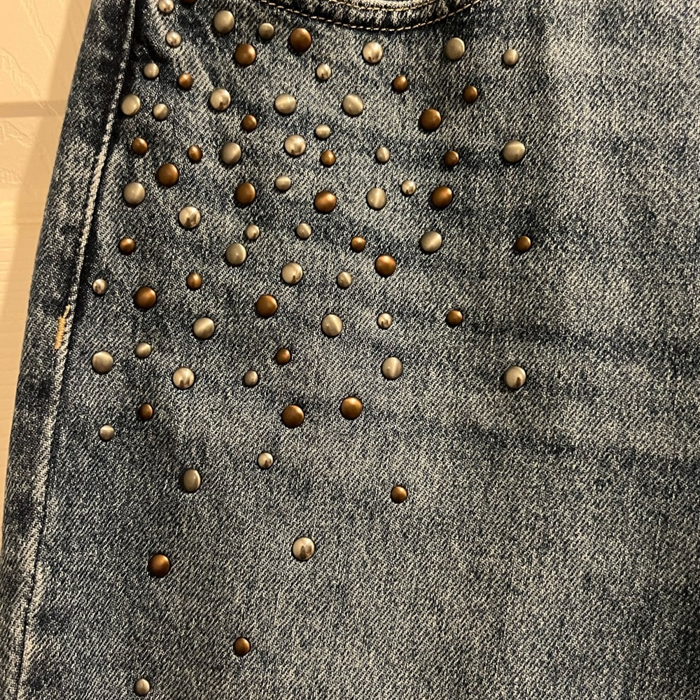 Lucky Brand High Rise Studded Straight Blue Jeans - Picture 2 of 4